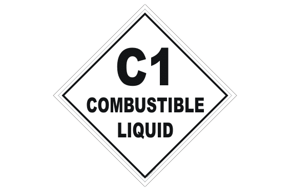Class 1 Combustible Liquid Placard