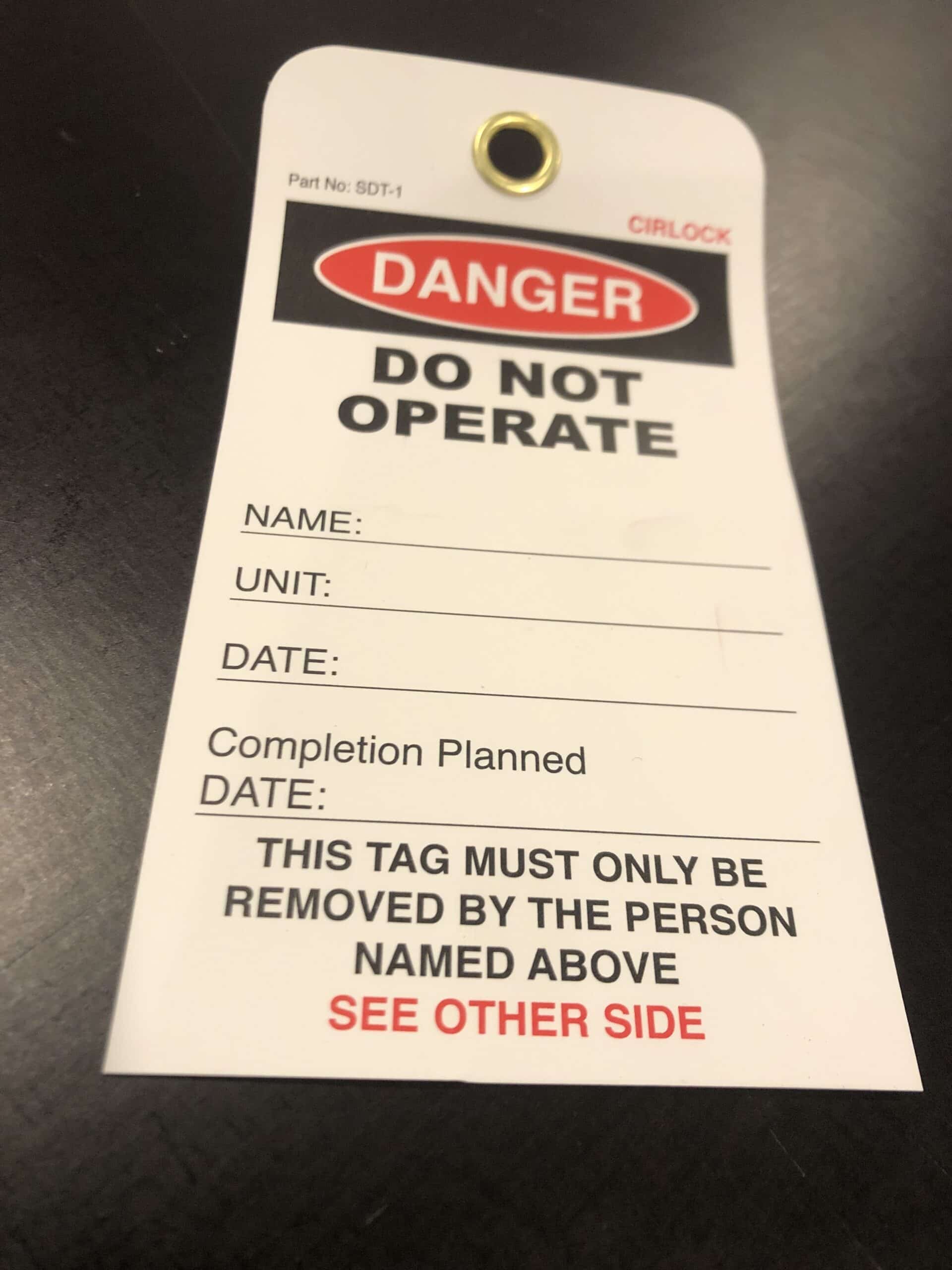 Danger Do Not Operate Tag LT1000