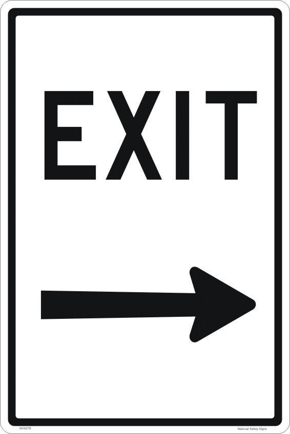Exit Right arrow Sign IN16278