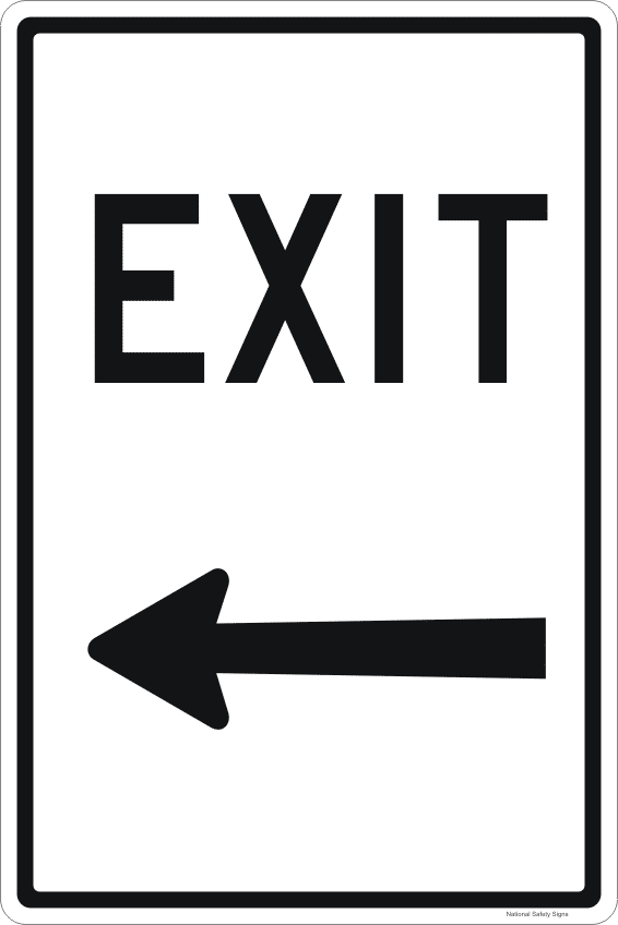 Exit Left arrow Sign IN16295