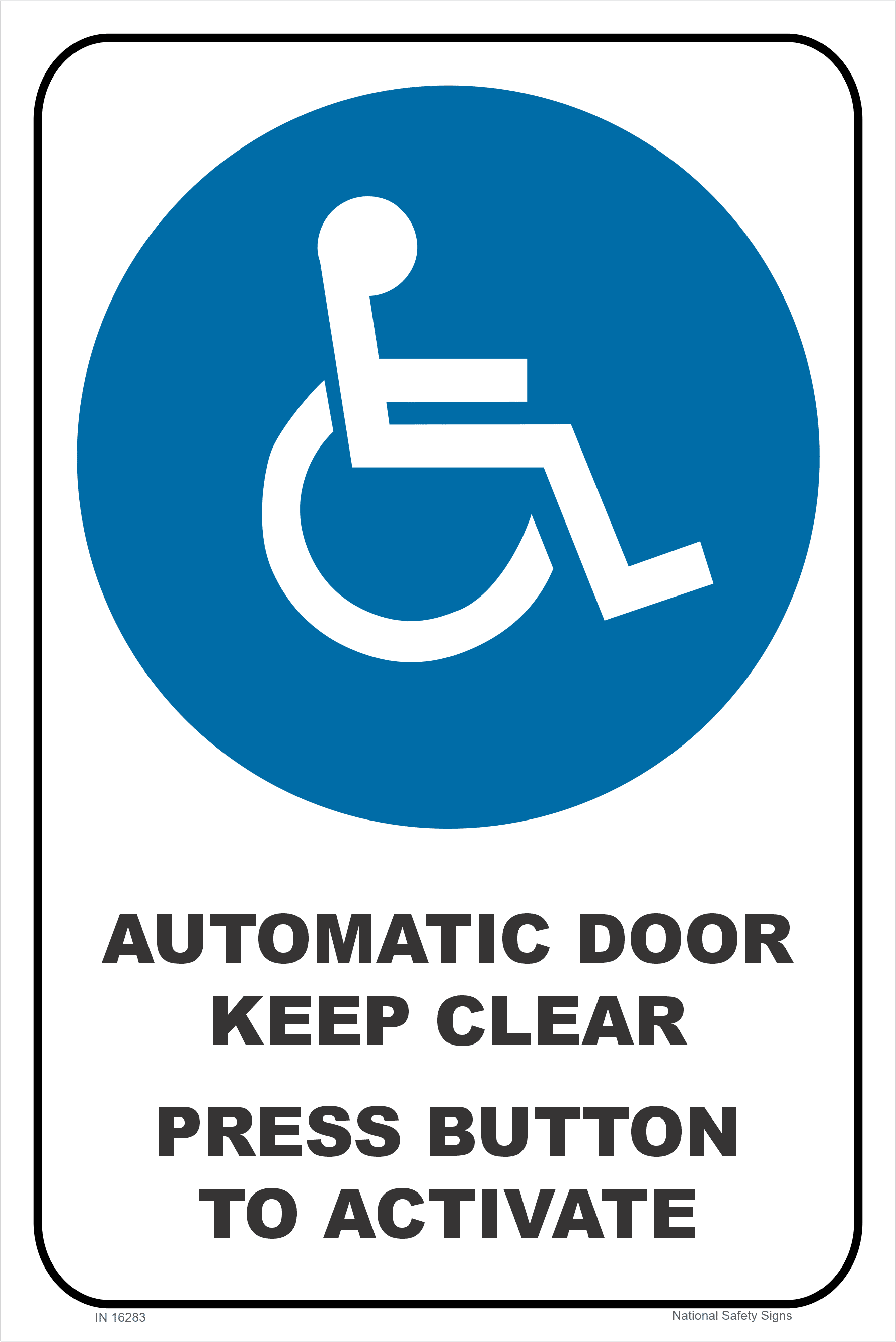 Disabled automatic Door sign IN16286
