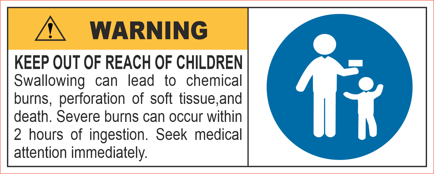 Button Battery Keep Out Of Reach Sticker IN16300