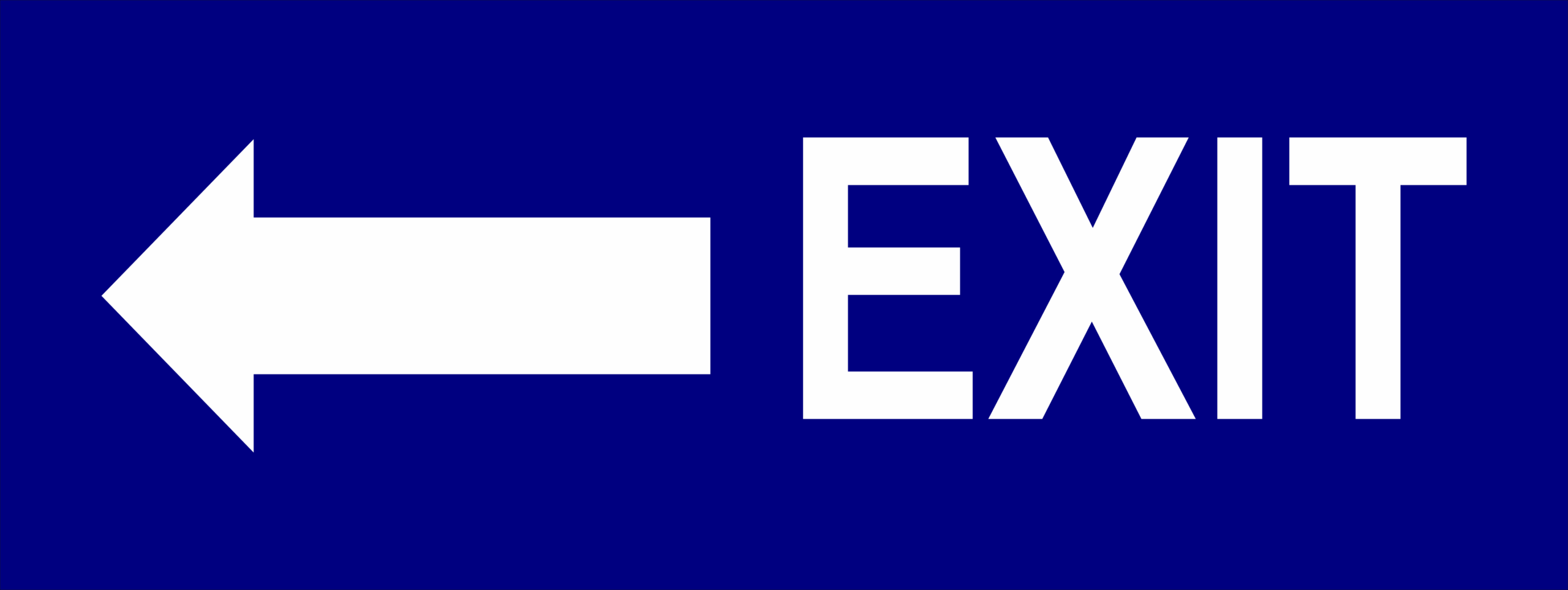 Cobalt Blue Exit Sign IN16308
