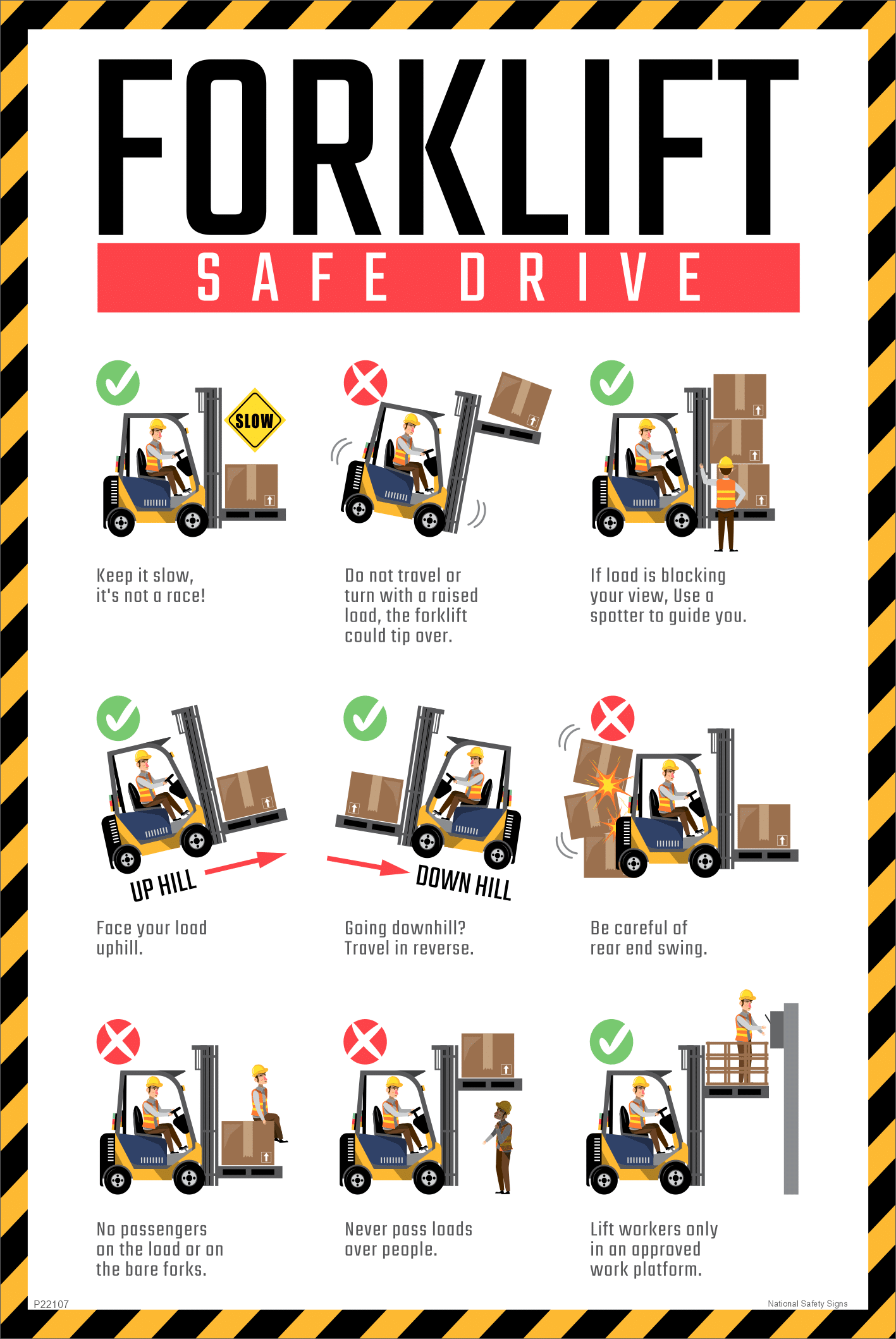 Forklift Safe Drive sign IN16319