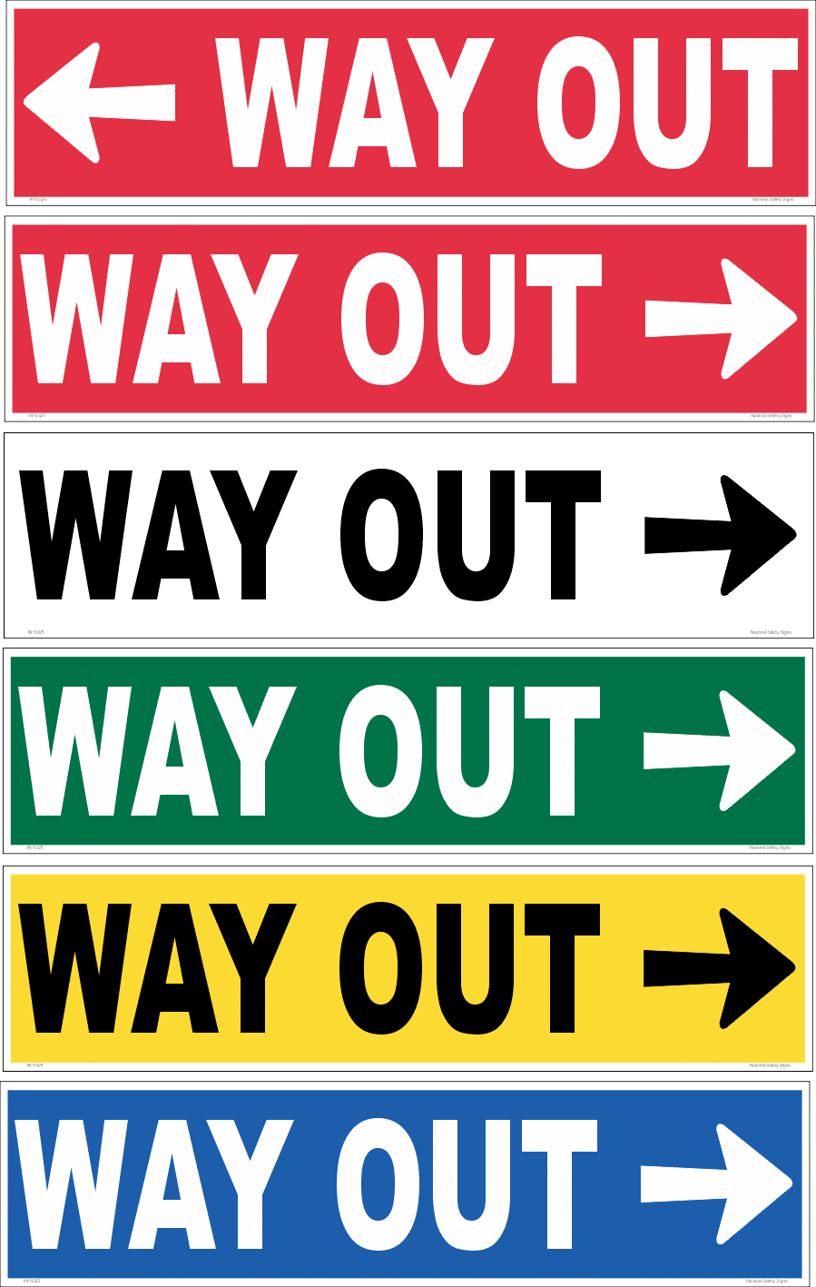 Way Out with Arrow Sign IN16326