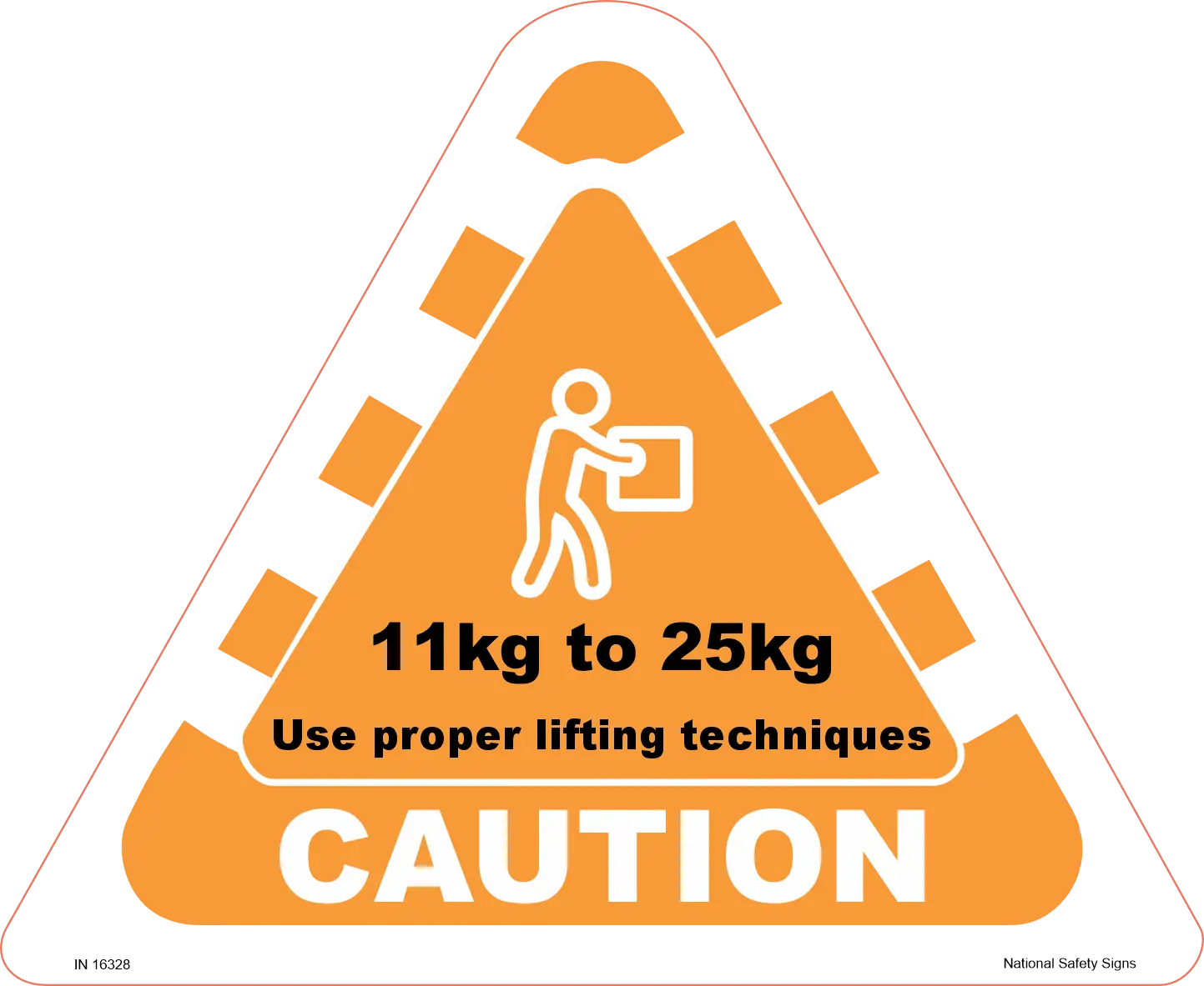 Caution 11kg to 25kg IN16328
