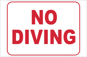 No Diving sign