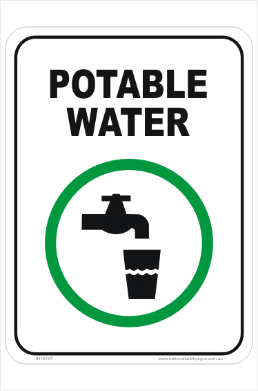 Potable water sign