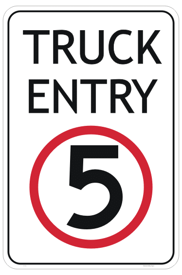 Truck Entry 5KPH sign IN16237