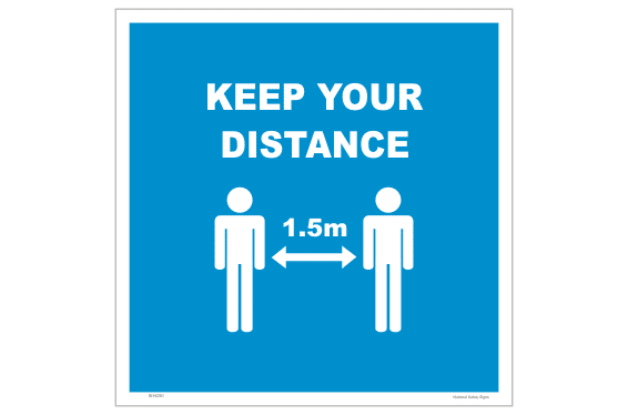 Keep Your Distance floor sign - 1.5 metre distance