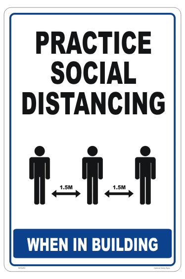 Social Distancing in the Workplace Sign - 1.5 metres distance
