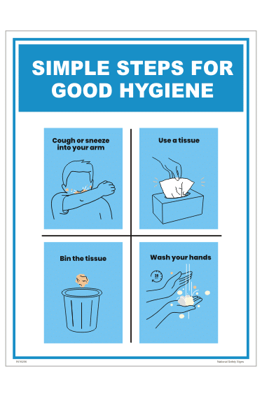 Simple Steps for Good Hygiene sign