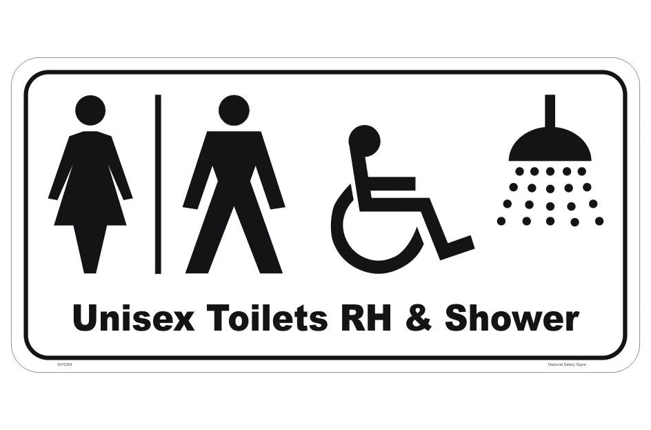 Unisex Toilets and Shower sign IN16264