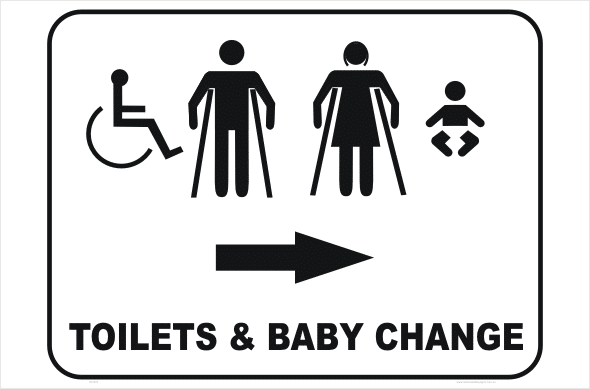 toilets and baby change room