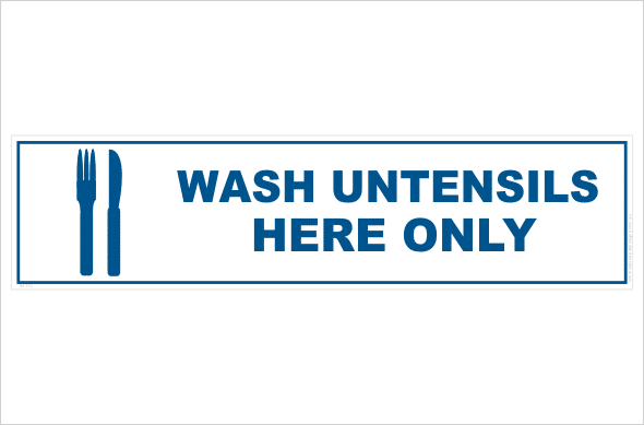 Wash utensils here