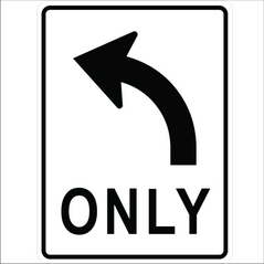 Left Turn only sign
