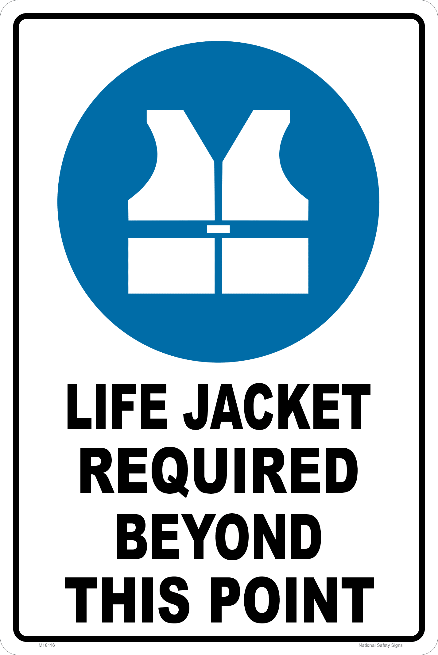 Life Jacket Required sign M18116