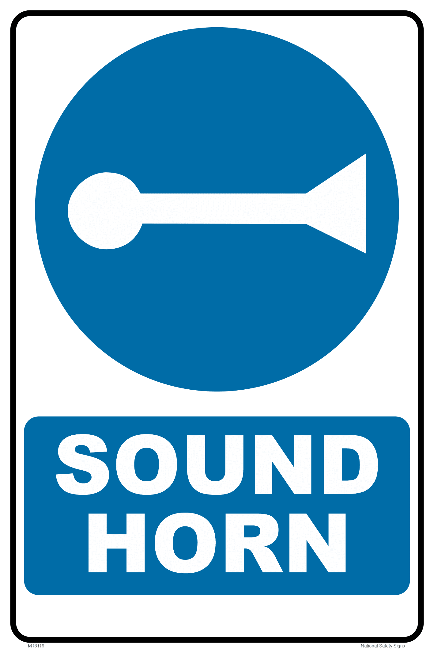 Sound horn Mandatory sign M18119