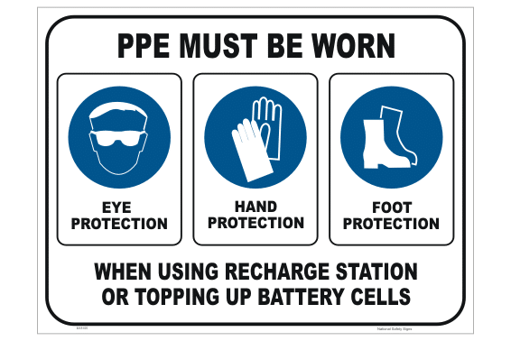 Battery Recharge Station PPE sign M18105