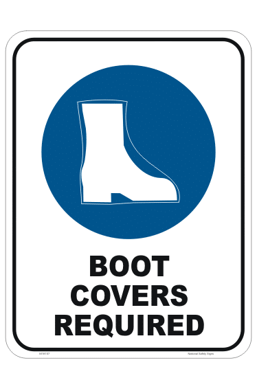 Boot Covers Required sign M18107