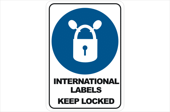 International Labels Keep Locked