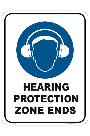Hearing Protection Zone Ends Sign M1879