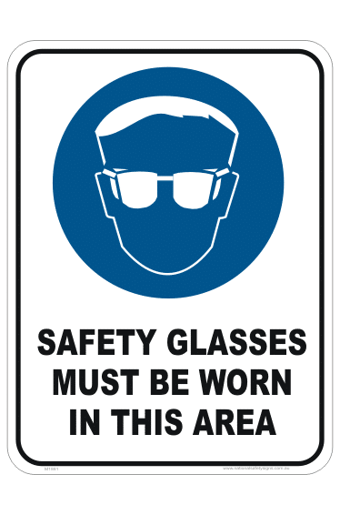 Safety Glasses Must be Worn Sign M1881
