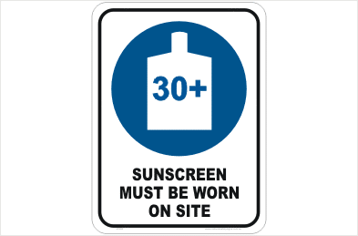 Sunscreen sign