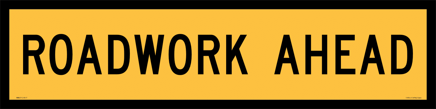 Multi Message sign Roadwork Ahead 1200 x 300 MM937