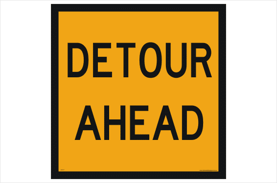 Multi Message Detour Ahead sign
