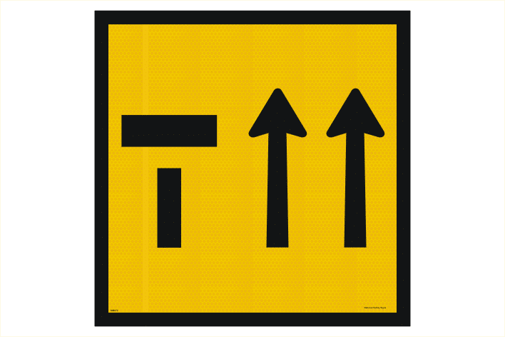 3 Lane Status Left Lane Closed Sign