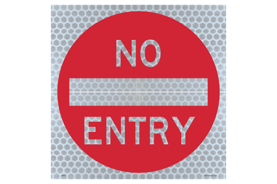 Temporary No Entry sign