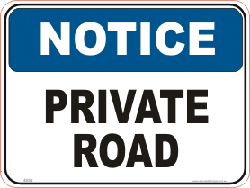 Private Road Sign