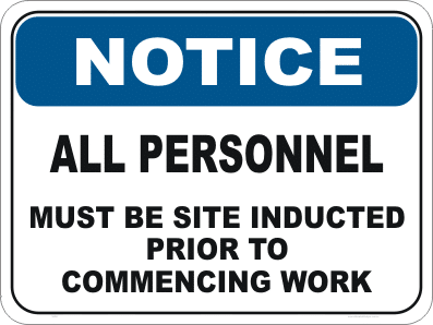 Personnel Induction sign