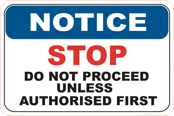 Stop do not proceed sign