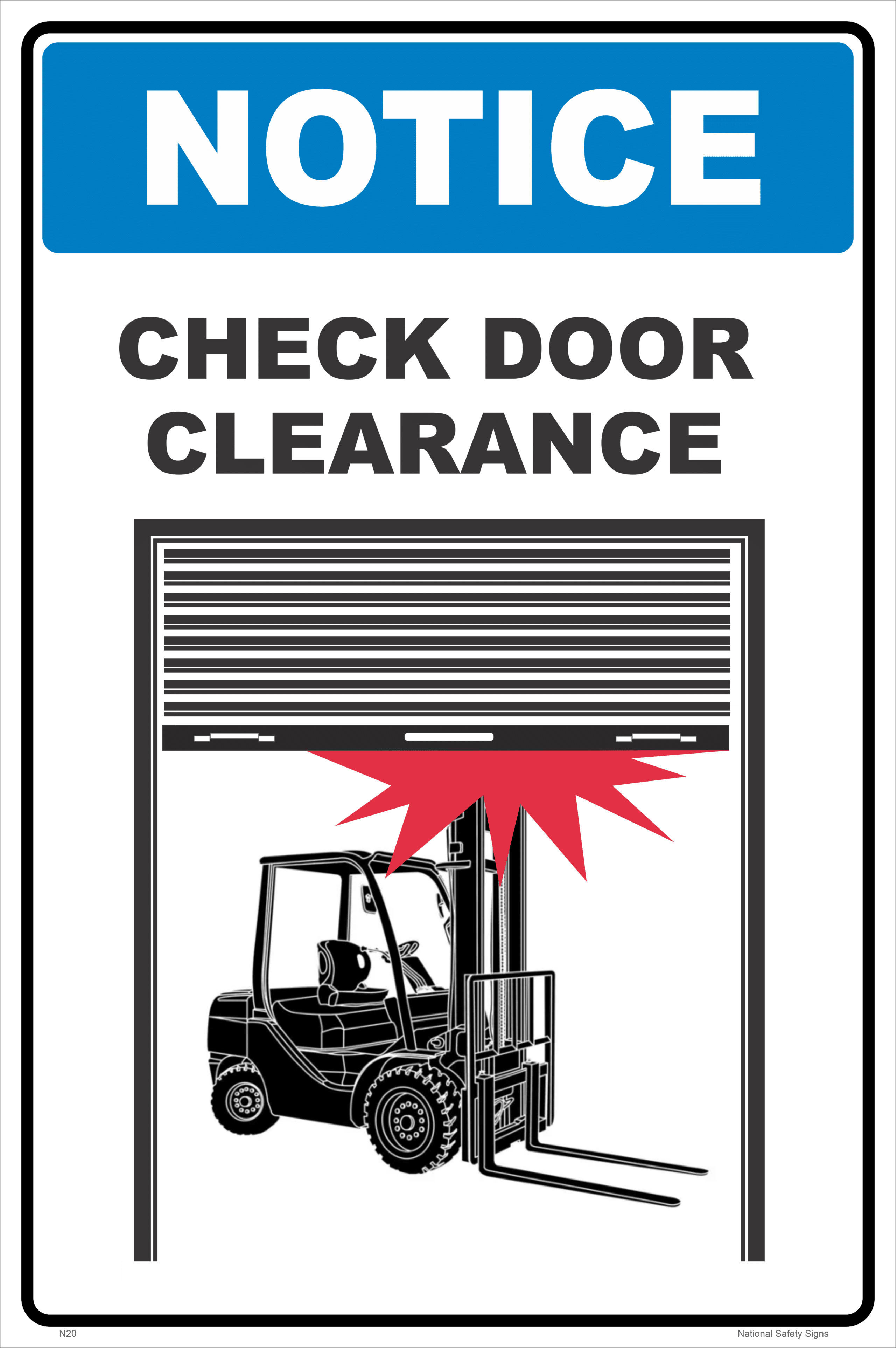 Check Door Clearance Sign N2089