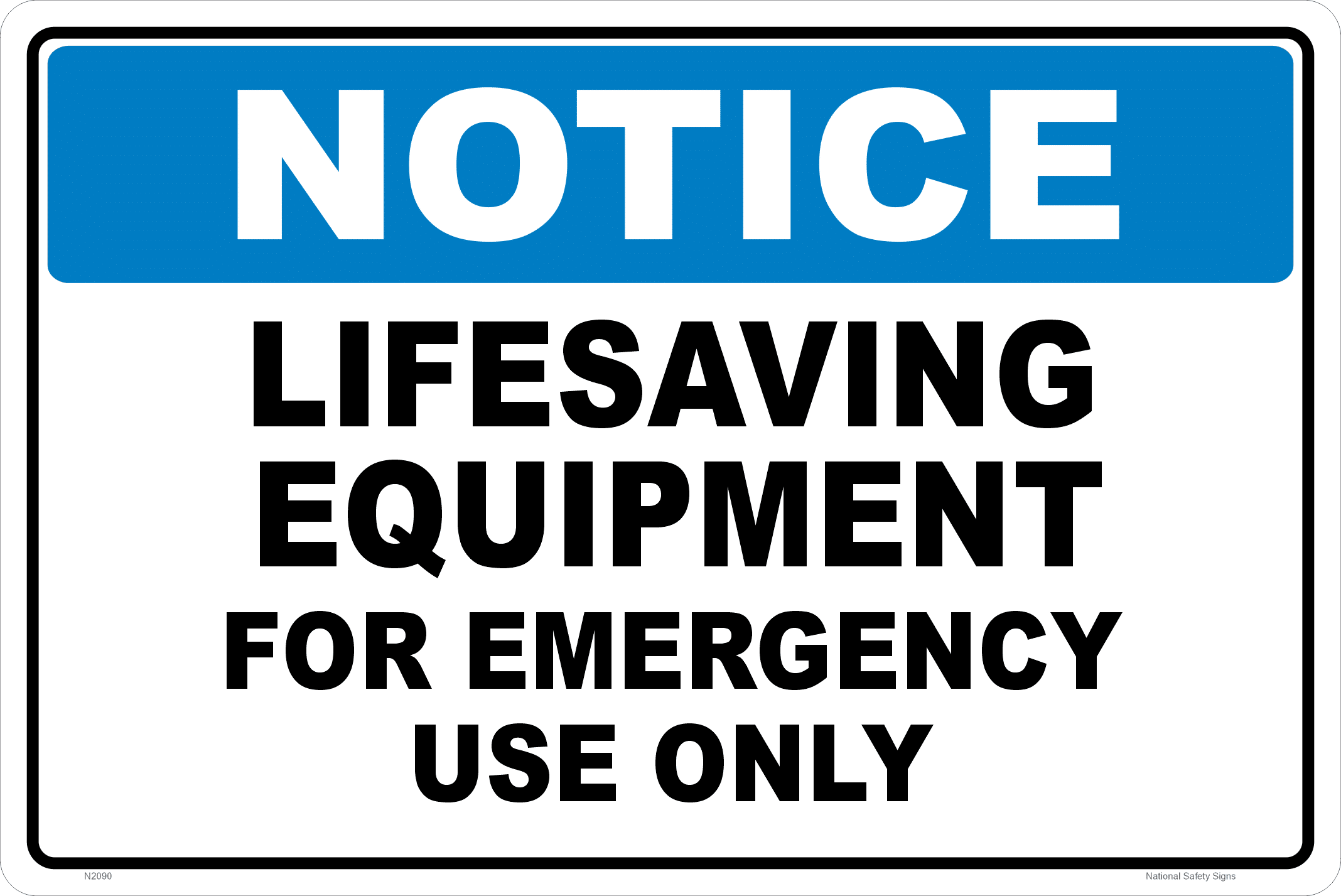 Lifesaving Equipment sign N2090