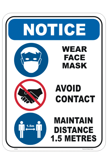 Avoid Contact Distancing. 1.5 metre sign