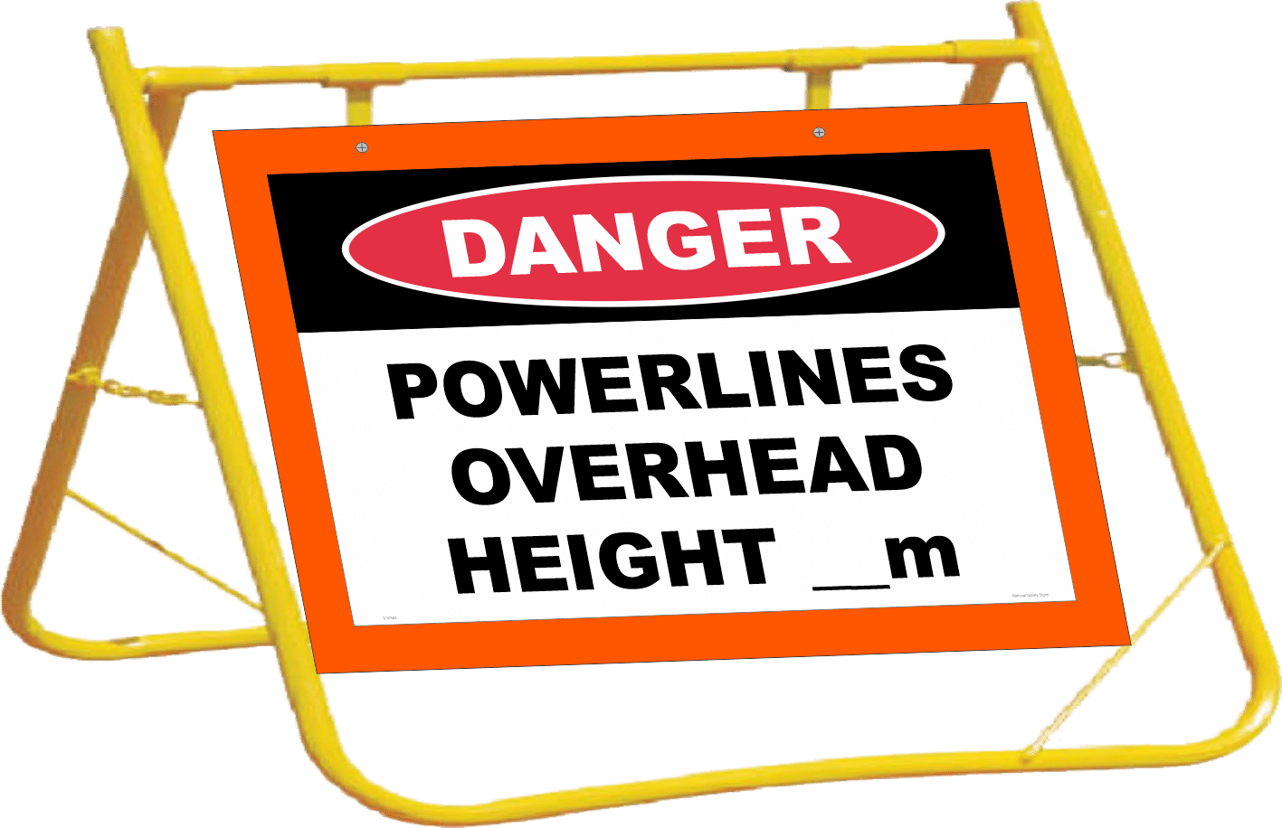 Powerlines Overhead Target Board Sign with Stand Combo