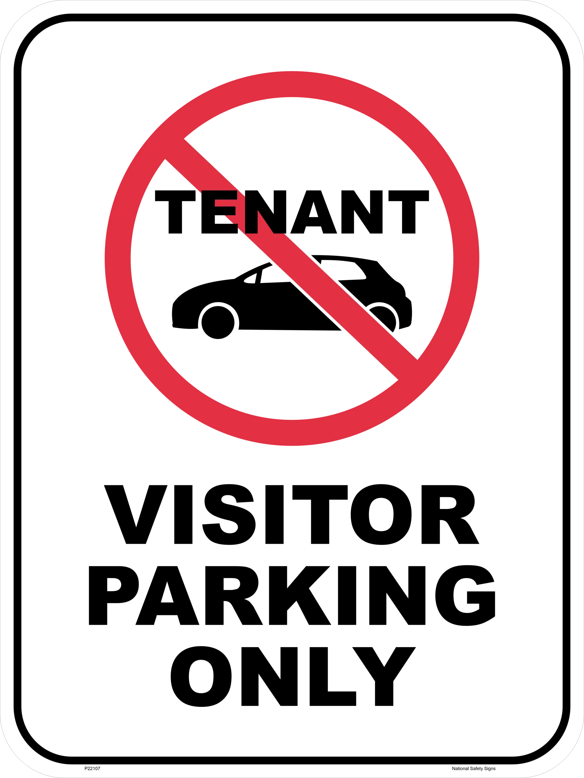 No Tenant Visitor Parking Sign P22107