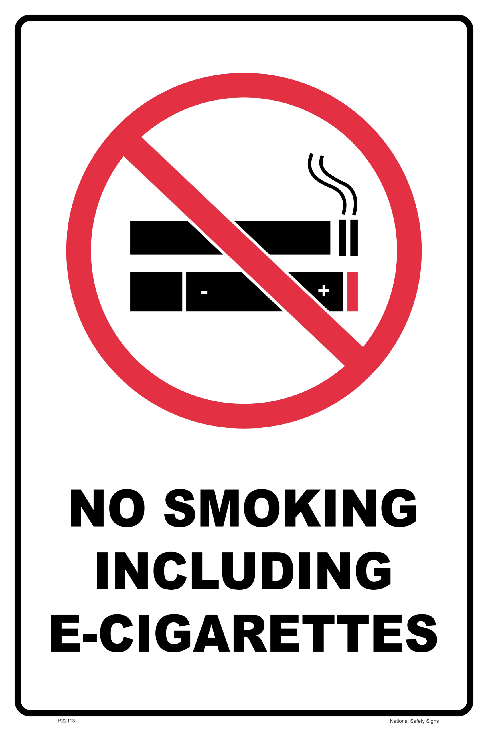 E Cigarettes smoking sign P22113