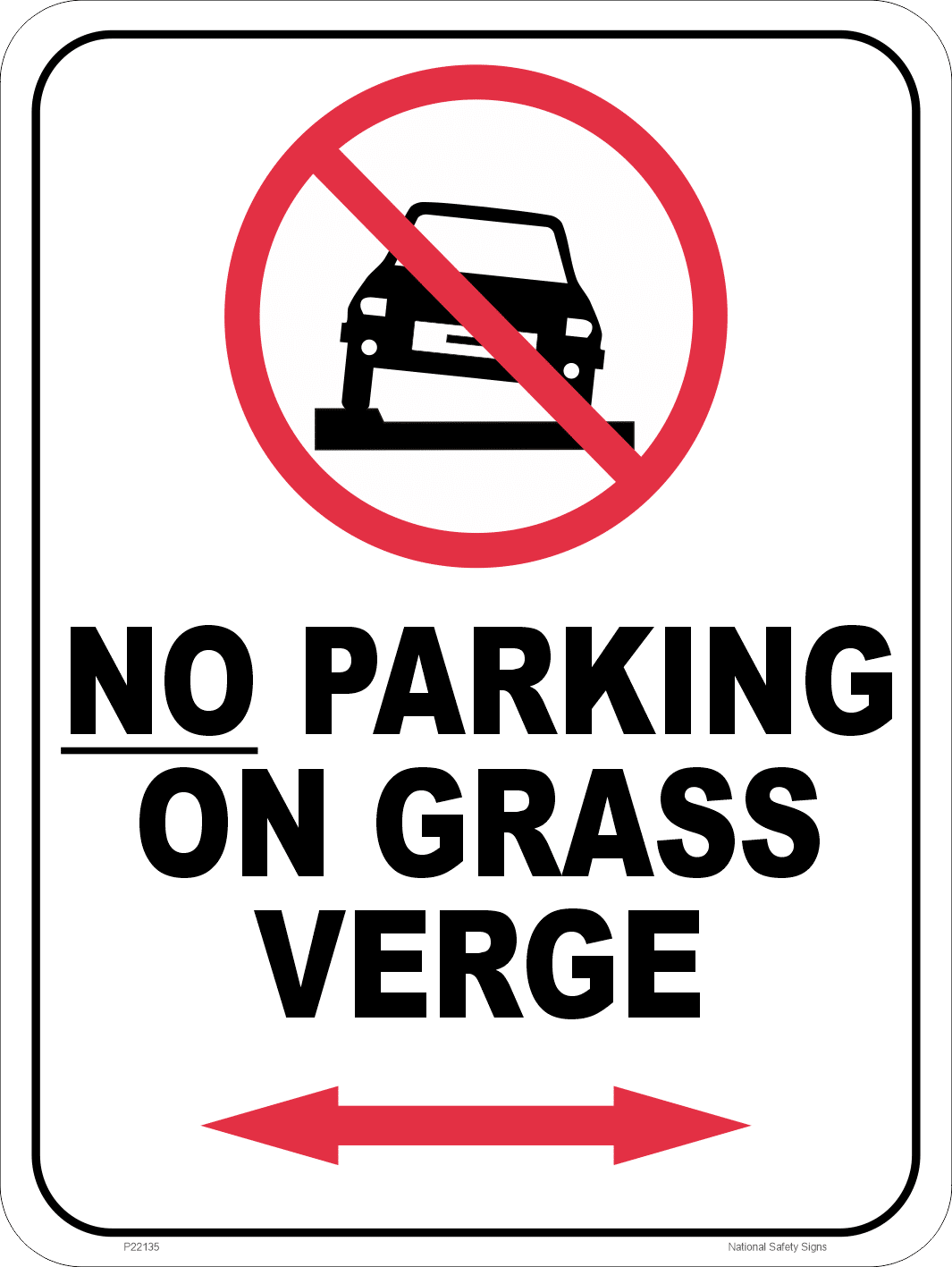 No parking on Grass Verge Sign P22135