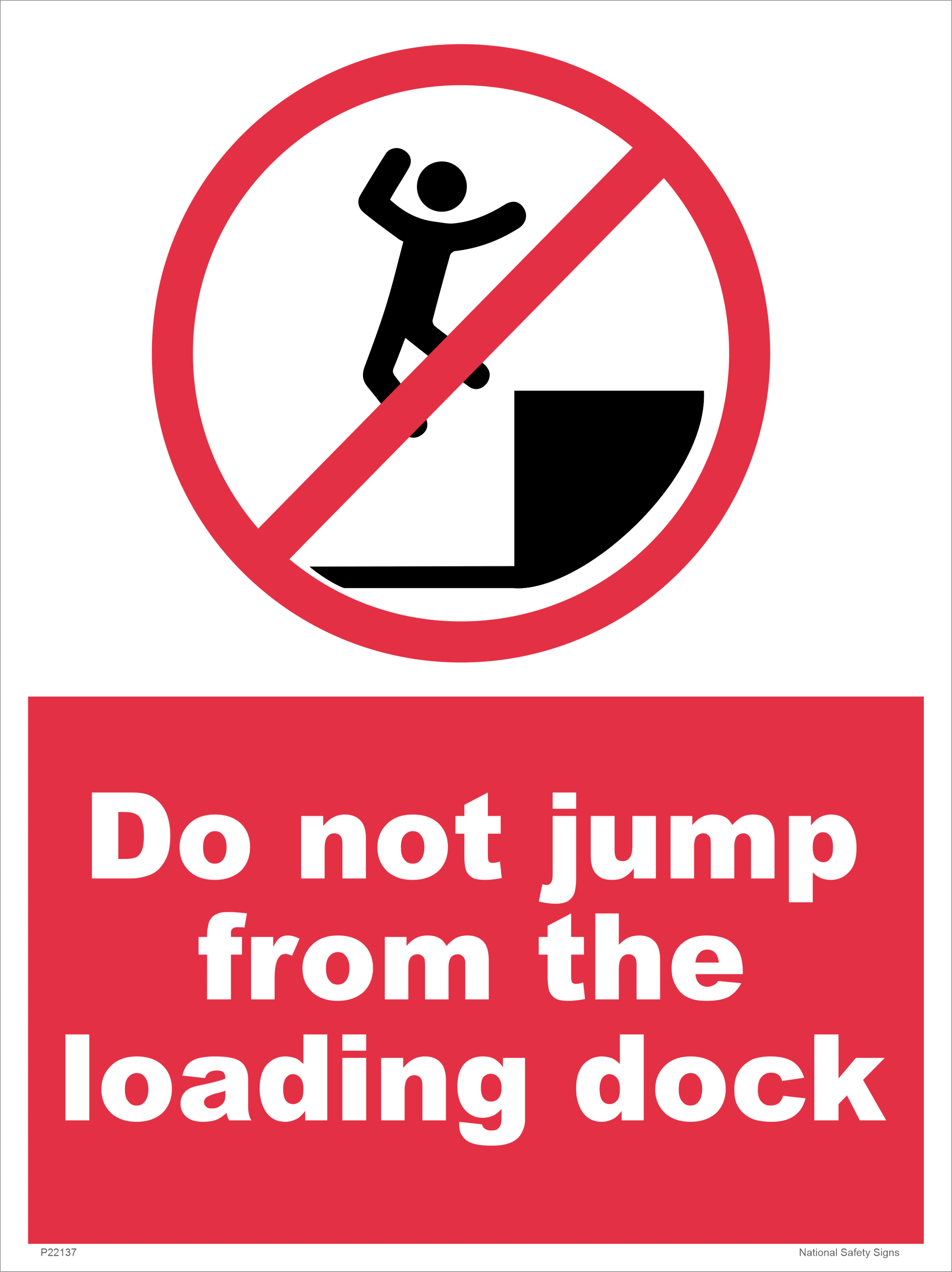Do not Jump from Loading Dock Sign P22137
