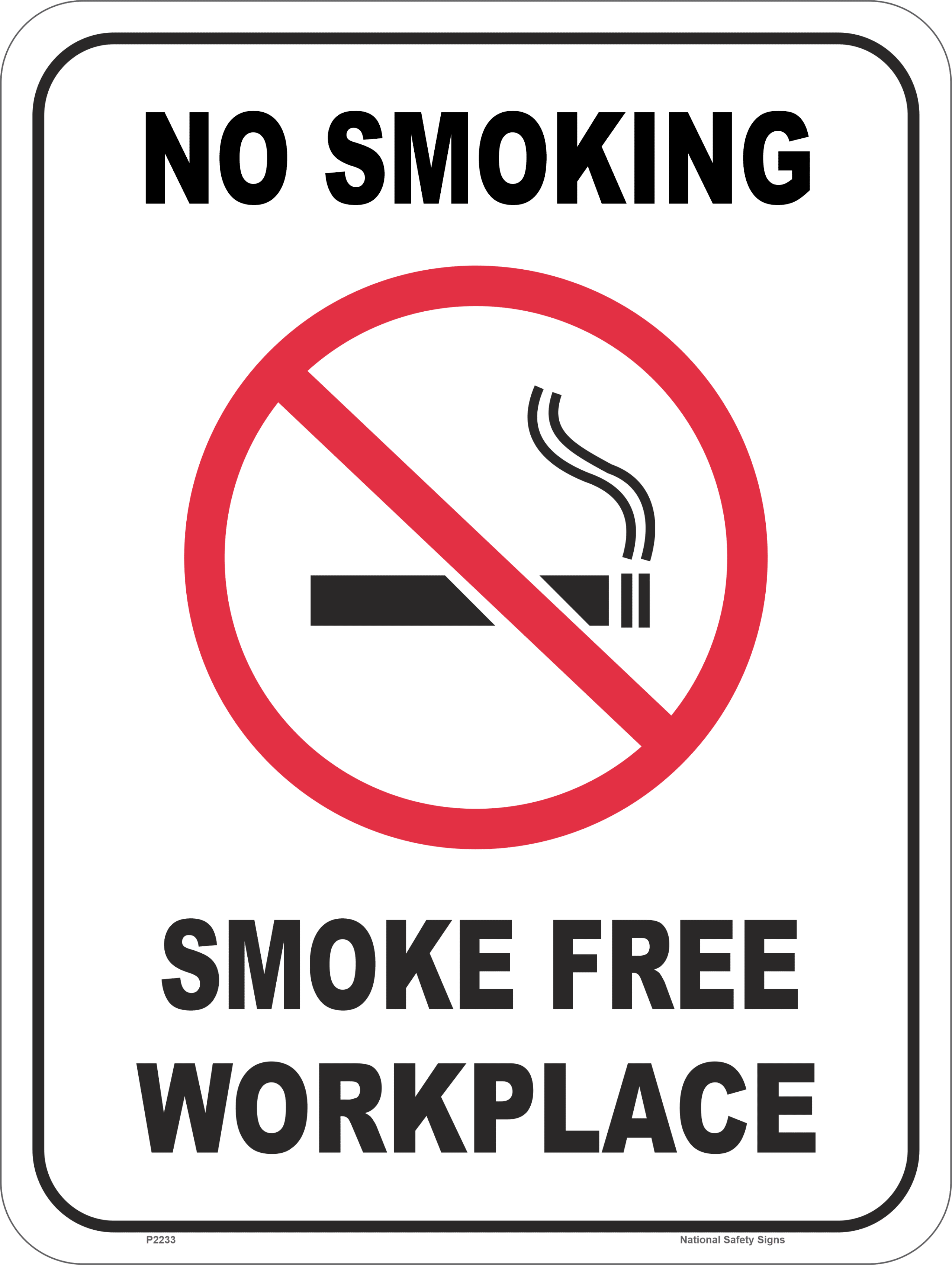 No Smoking in workplace Sign P2233
