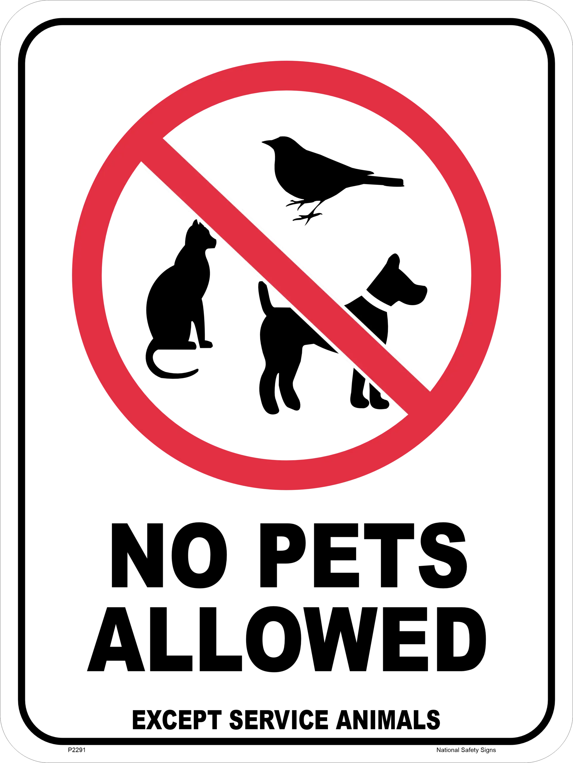No Pets Allowed sign P2291