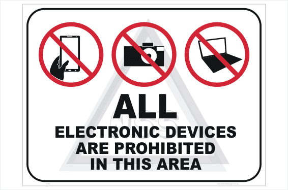 Electronic Devices Prohibited sign