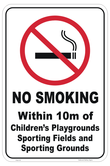 No Smoking in Playgrounds sign