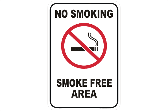 No Smoking Smoke Free Area