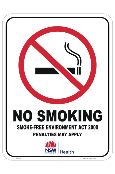 NSW No Smoking sign