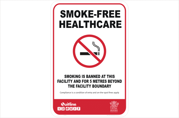 QLD Smoke-free smoking is banned at this facility and 5 metres